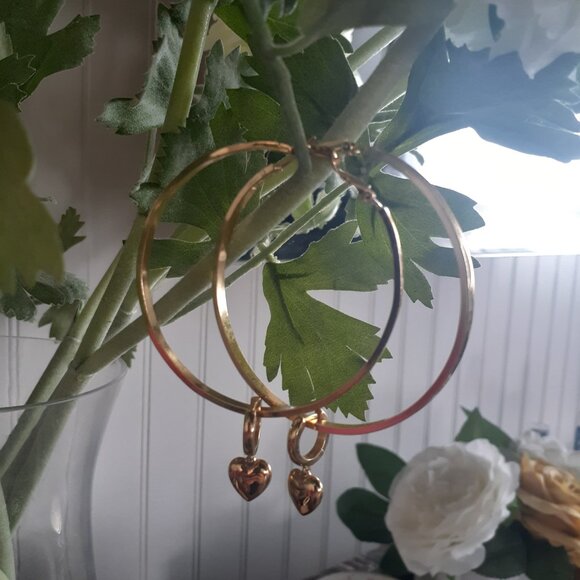 Gold Plated Hoop Earrings 🛍 - Picture 1 of 3